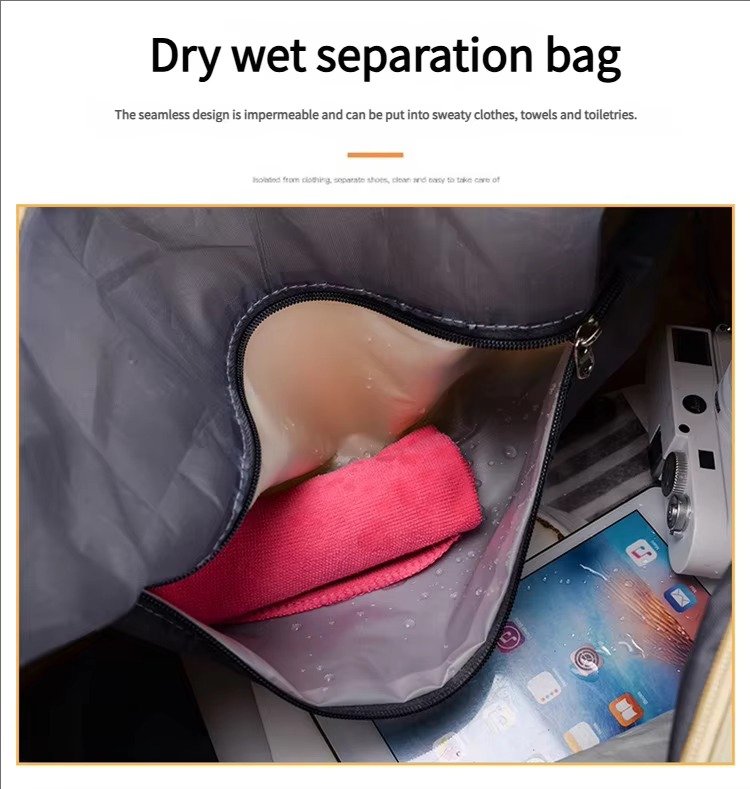 Waterproof Canvas Yoga Training Fitness Gym Bag with Shoes Compartment Lightweight Weekender Travel Duffel Bags detail image