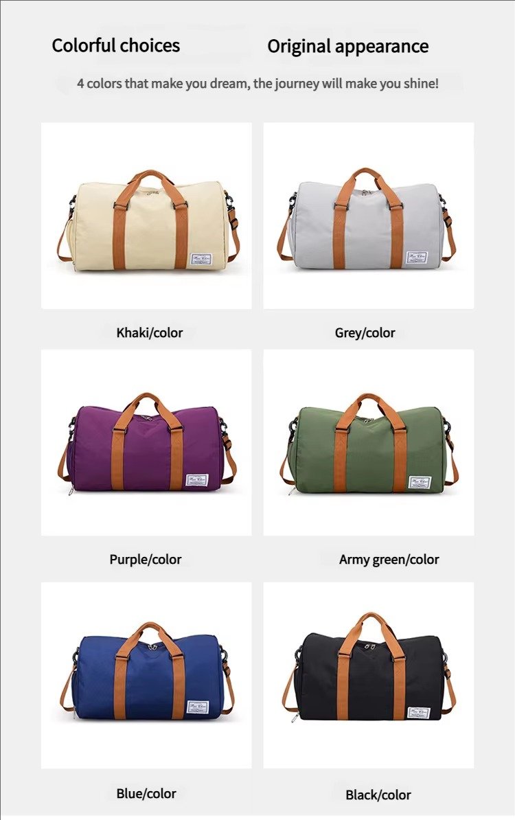 Waterproof Canvas Yoga Training Fitness Gym Bag with Shoes Compartment Lightweight Weekender Travel Duffel Bags detail image
