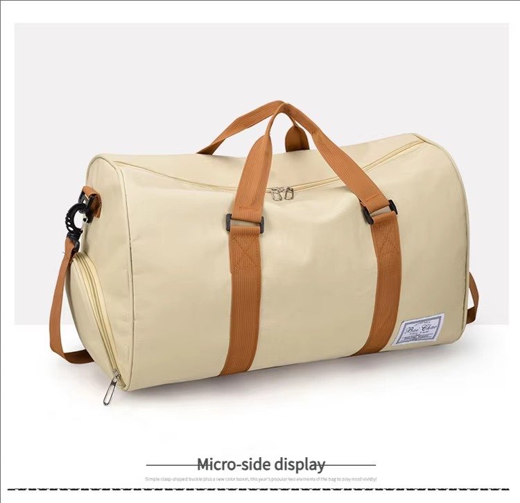 Waterproof Canvas Yoga Training Fitness Gym Bag with Shoes Compartment Lightweight Weekender Travel Duffel Bags detail image