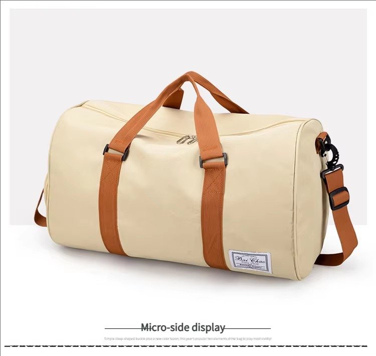 Waterproof Canvas Yoga Training Fitness Gym Bag with Shoes Compartment Lightweight Weekender Travel Duffel Bags detail image
