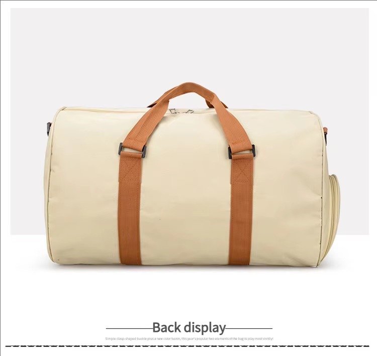Waterproof Canvas Yoga Training Fitness Gym Bag with Shoes Compartment Lightweight Weekender Travel Duffel Bags detail image