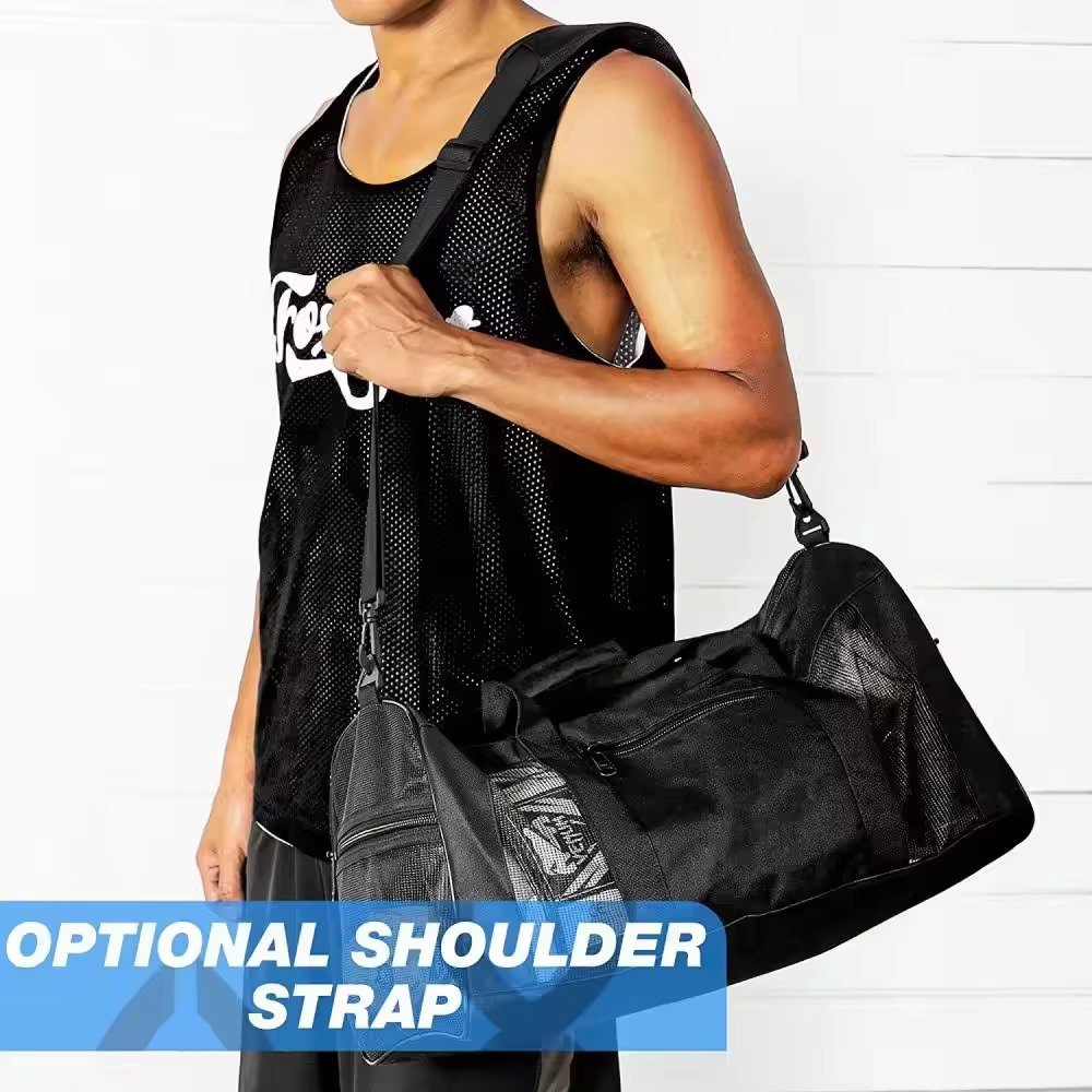 Large Capacity Tote Travel Gym Duffel Bag Lightweight Field Hockey Bag Mesh Breathable Boxing Sports Fitness Bag detail image