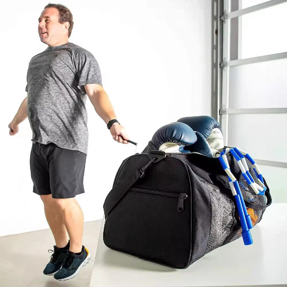 Large Capacity Tote Travel Gym Duffel Bag Lightweight Field Hockey Bag Mesh Breathable Boxing Sports Fitness Bag detail image