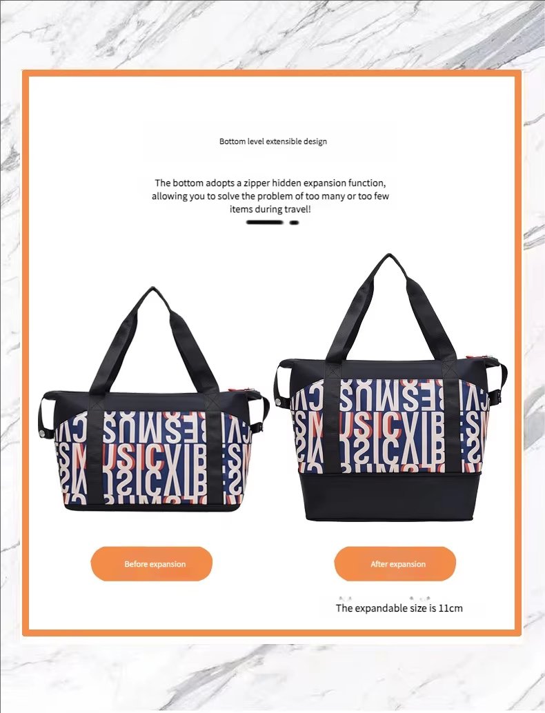 Waterproof Large Capacity Foldable Dry Wet Separation Lightweight Multi-function Travel Tote Bag - product detail