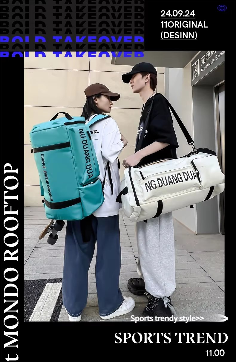 Large Capacity Gym Sports Travel Outdoor Duffel Backpack - product detail