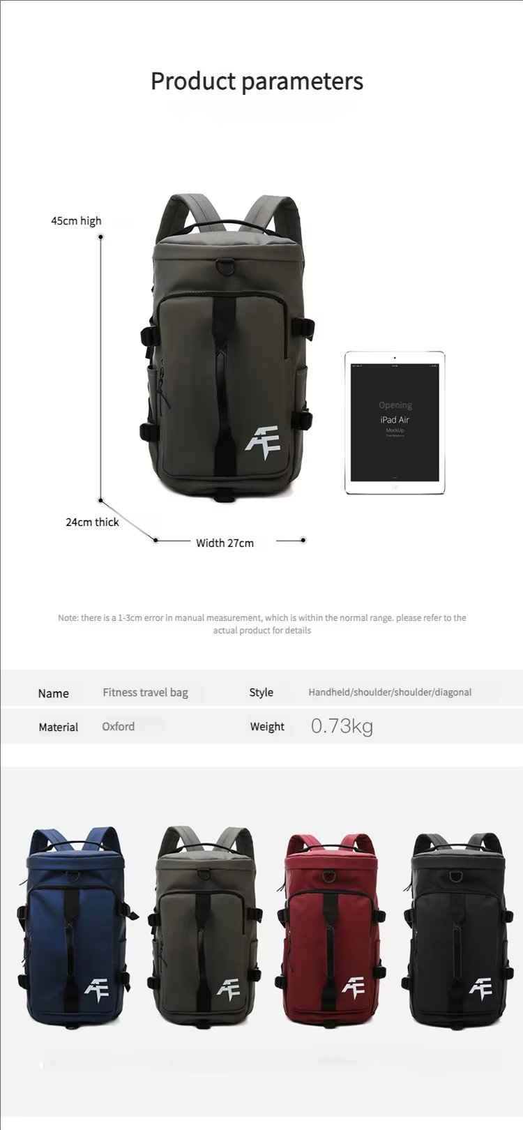 Waterproof Large Capacity Multi-function Gym Sports Travel Outdoor Hiking Duffel Backpack - product detail