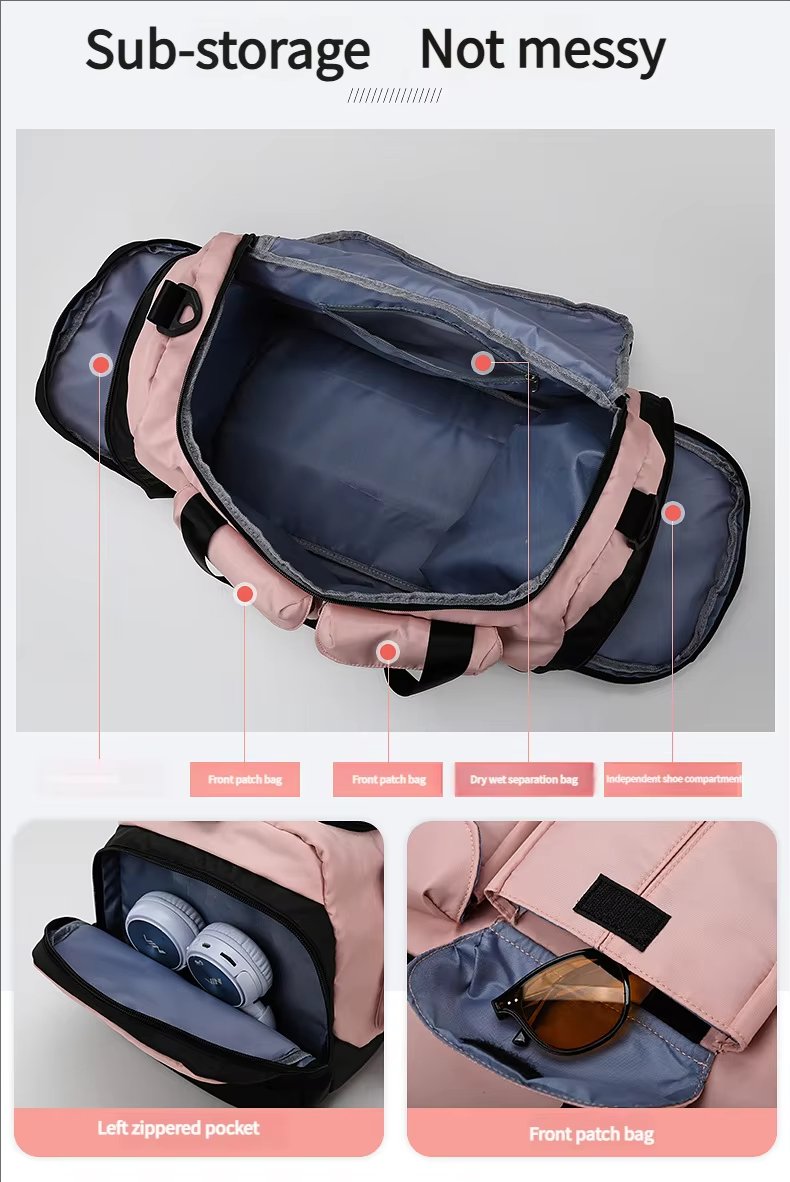 Large Capacity Heavy Duty Dry Wet Separation Waterproof Gym Fitness Bag Weekender Travel Duffel Backpack - product detail