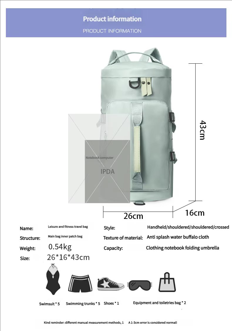 Oxford Waterproof Large Capacity Multi-function Gym Sports Professional Duffel Backpack - product detail