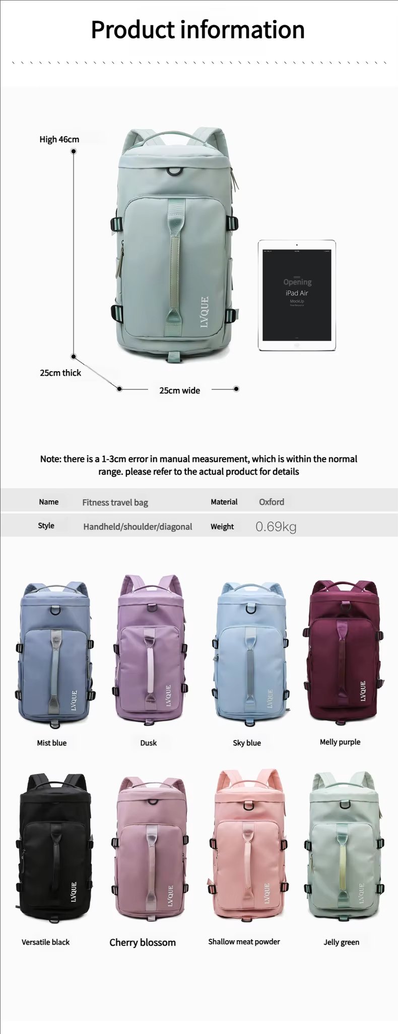 Waterproof Large Capacity Dry Wet Separation Multi-function Gym Sports Storage Duffel Backpack - product detail