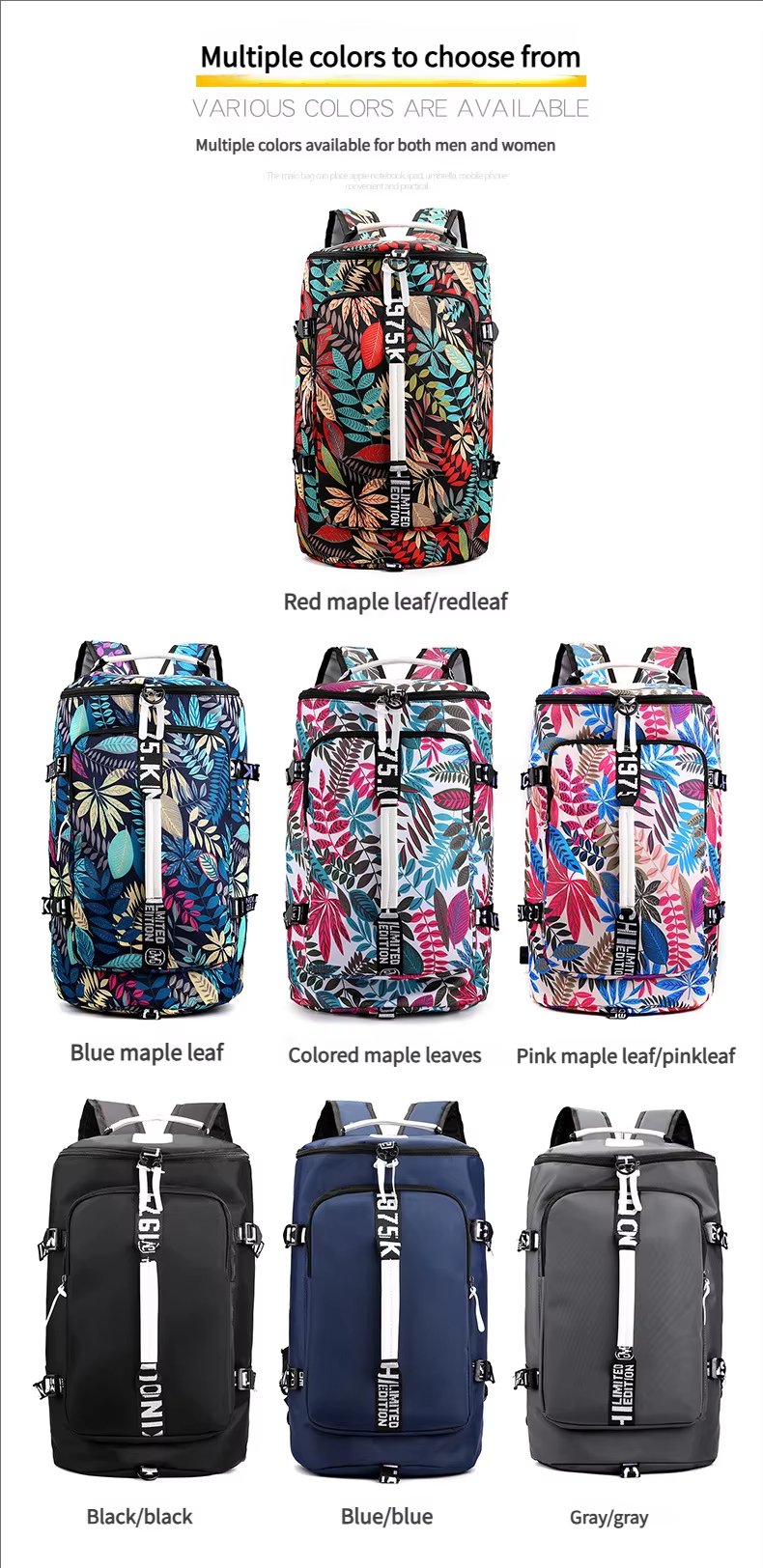 Large Capacity Multi-function Gym Sports Travel Outdoor Duffel Backpack - product detail