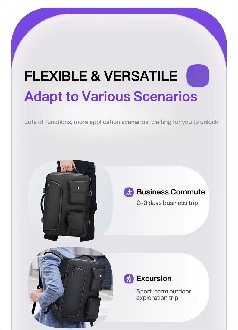 Premium Large Capacity Vacuum Compression Expandable Laptop Backpack with Dry Wet Separation For Business Travel School detail image
