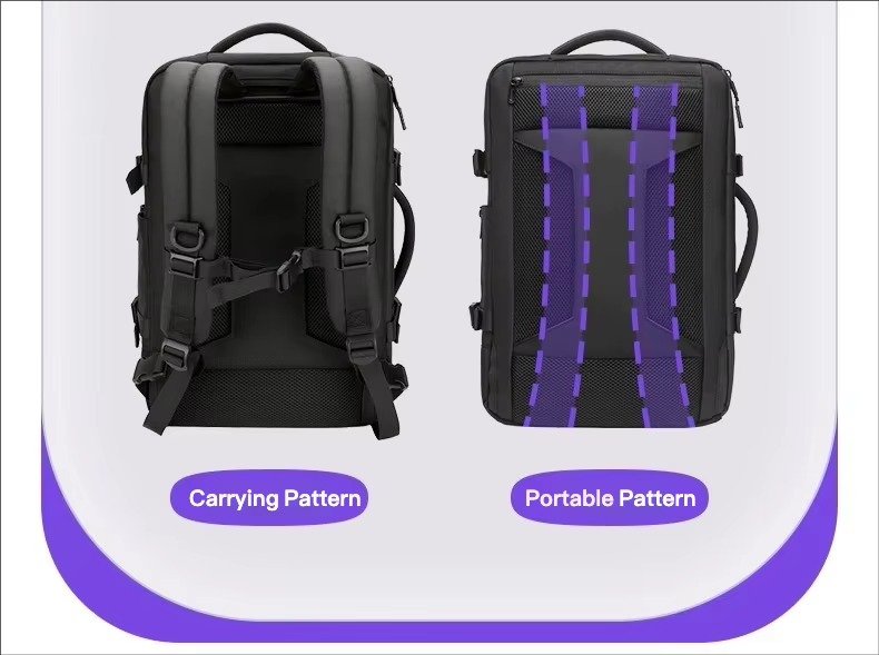 Premium Large Capacity Vacuum Compression Expandable Laptop Backpack with Dry Wet Separation For Business Travel School detail image