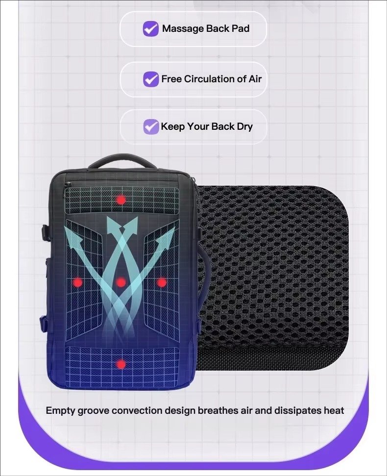 Premium Large Capacity Vacuum Compression Expandable Laptop Backpack with Dry Wet Separation For Business Travel School detail image