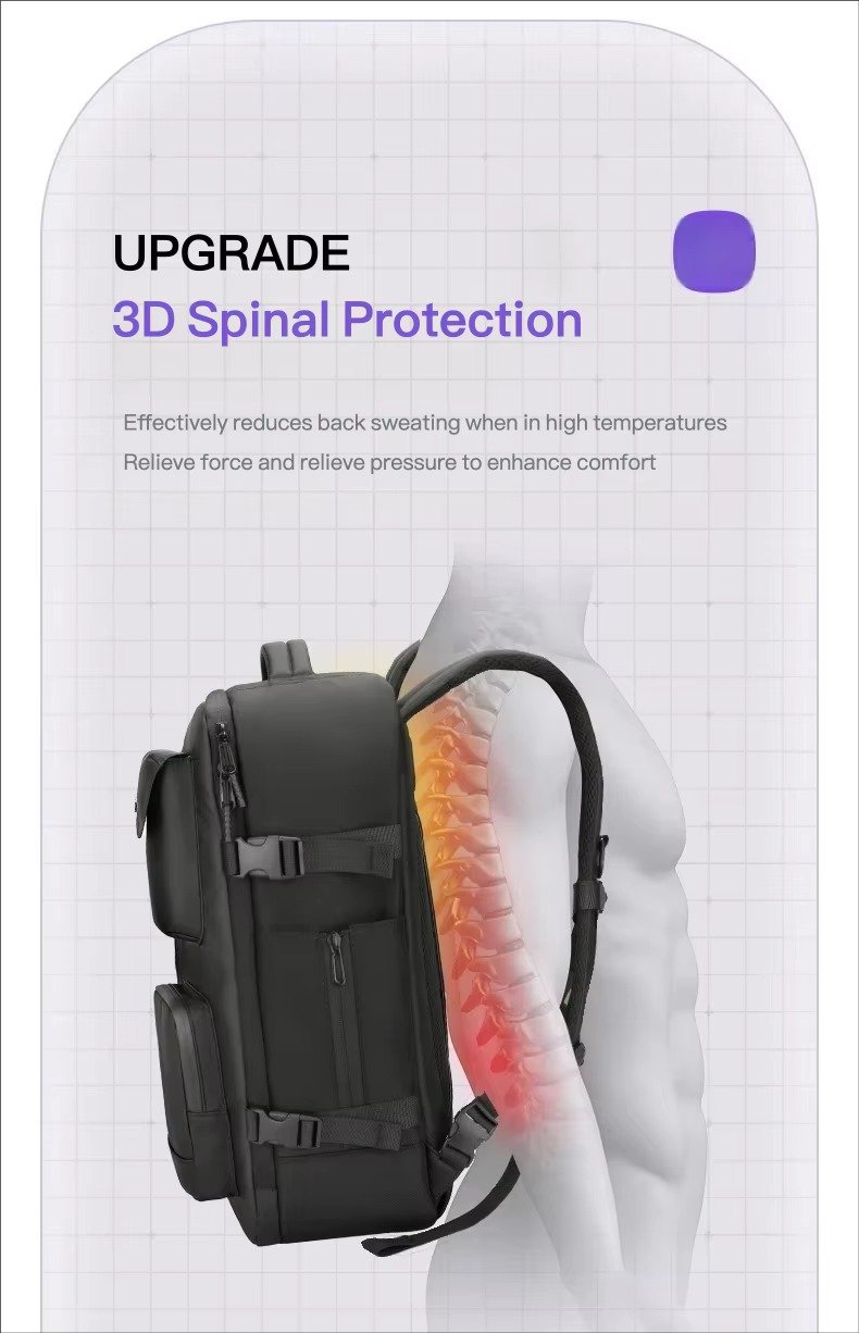 Premium Large Capacity Vacuum Compression Expandable Laptop Backpack with Dry Wet Separation For Business Travel School detail image