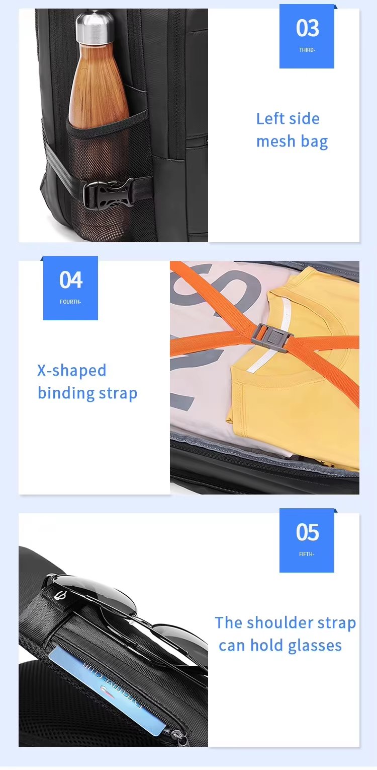 Anti-Theft Water-Resistant Large Capacity Expandable USB Oxford Vacuum Backpack product detail