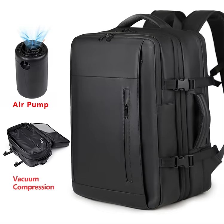 Water-Resistant Large Capacity Expandable Business Travel PU Leather Vacuum Backpack product detail