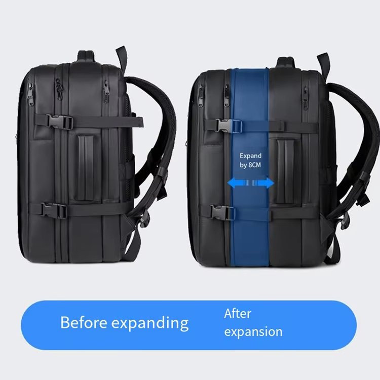 Water-Resistant Large Capacity Expandable Business Travel PU Leather Vacuum Backpack product detail