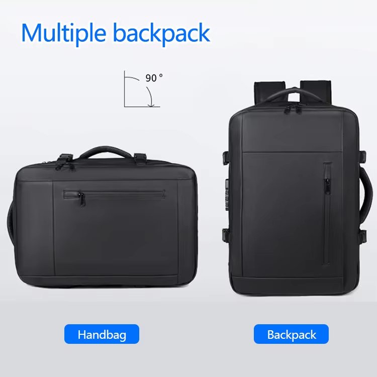 Water-Resistant Large Capacity Expandable Business Travel PU Leather Vacuum Backpack product detail