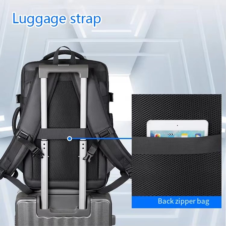 Water-Resistant Large Capacity Expandable Business Travel PU Leather Vacuum Backpack product detail