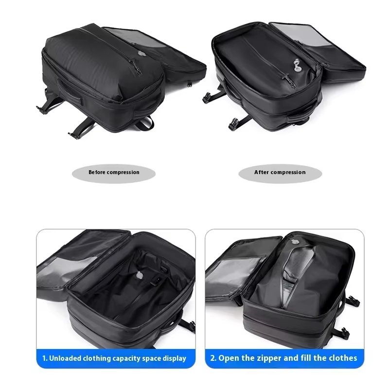 Anti-Theft Large Capacity Expandable Business PU Leather Vacuum Backpack product detail