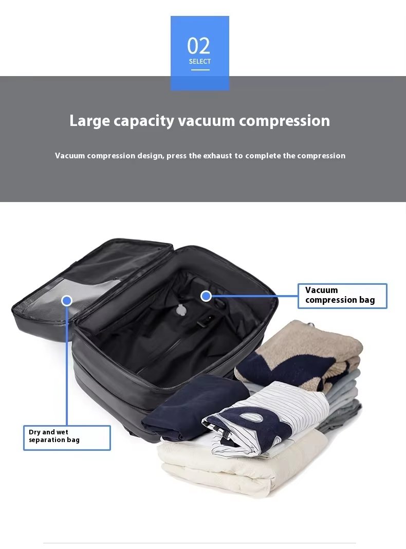 Anti-Theft Large Capacity Expandable Business PU Leather Vacuum Backpack product detail