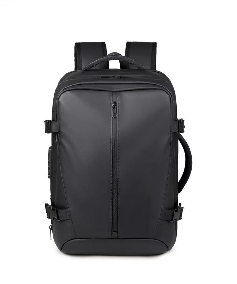 Anti-Theft Large Capacity Expandable Business PU Leather Vacuum Backpack product detail