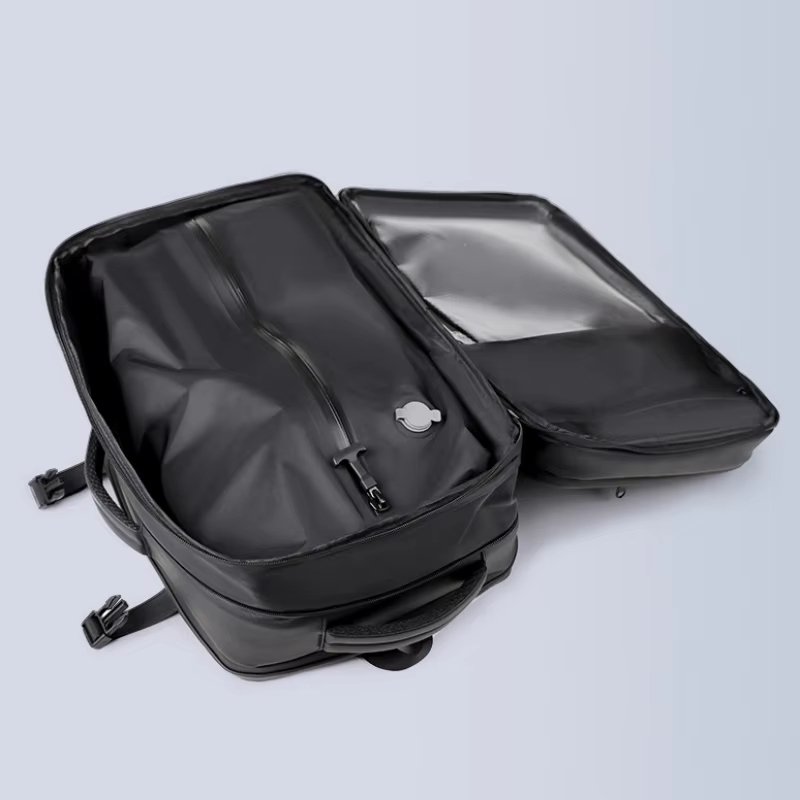 Anti-Theft Large Capacity Expandable Business PU Leather Vacuum Backpack product detail