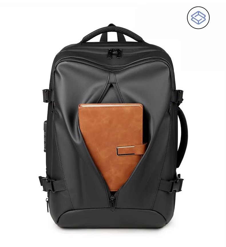 Anti-Theft Large Capacity Expandable Business PU Leather Vacuum Backpack product detail