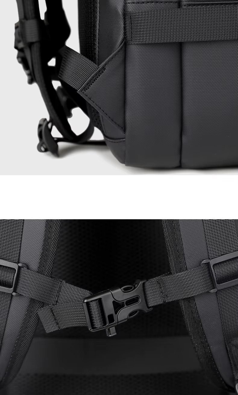 Anti-Theft Large Capacity Expandable Business PU Leather Vacuum Backpack product detail