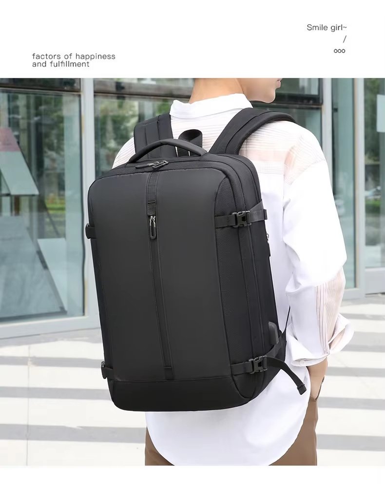 Anti-Theft Large Capacity Expandable Business PU Leather Vacuum Backpack product detail