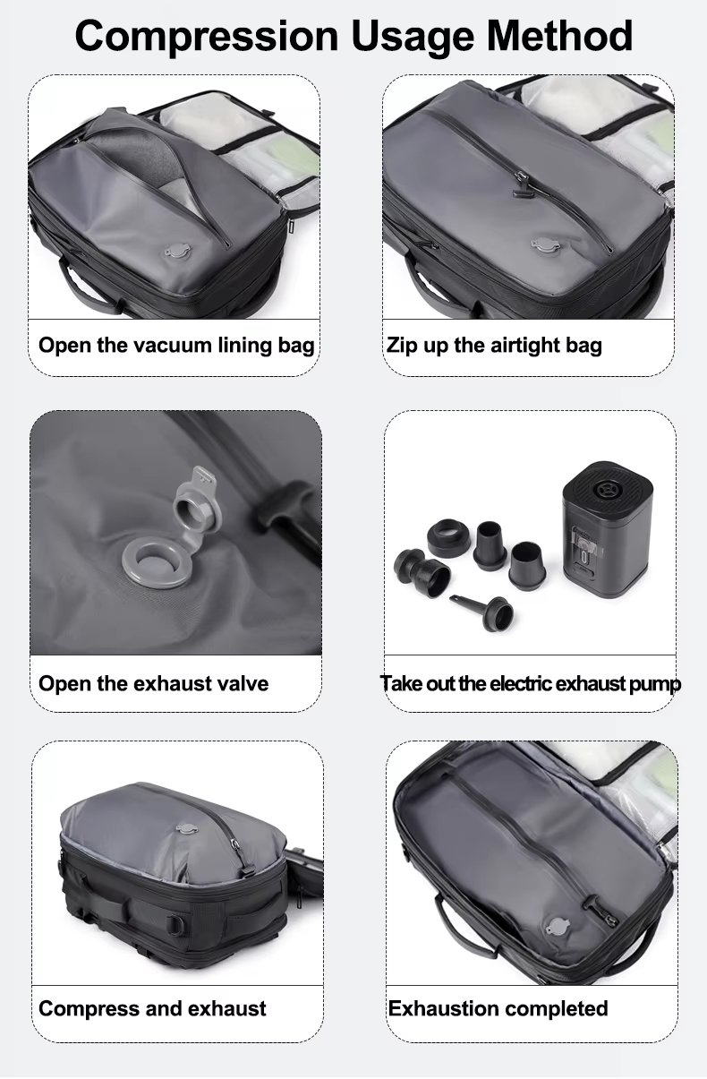 Water-Resistant Expandable Outdoor Travel Oxford Vacuum Backpack product detail
