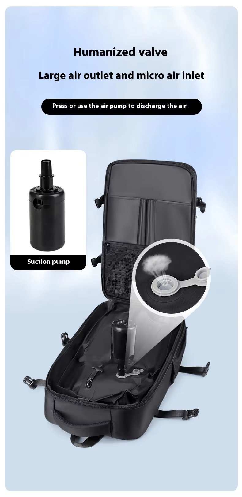 Water-Resistant Large Capacity Business Travel Oxford Vacuum Backpack product detail