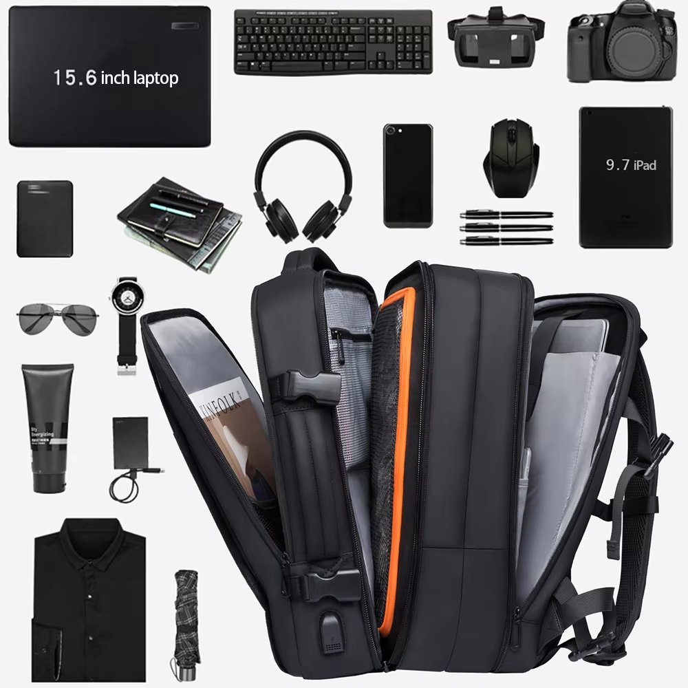 Water-Resistant Expandable USB Business Travel Oxford Laptop Backpack product detail