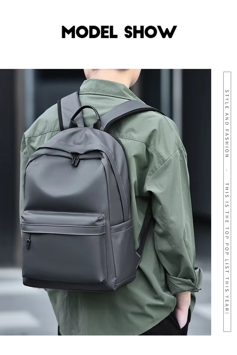 Anti-Theft Water-Resistant USB Outdoor Business Leather Laptop Backpack product detail