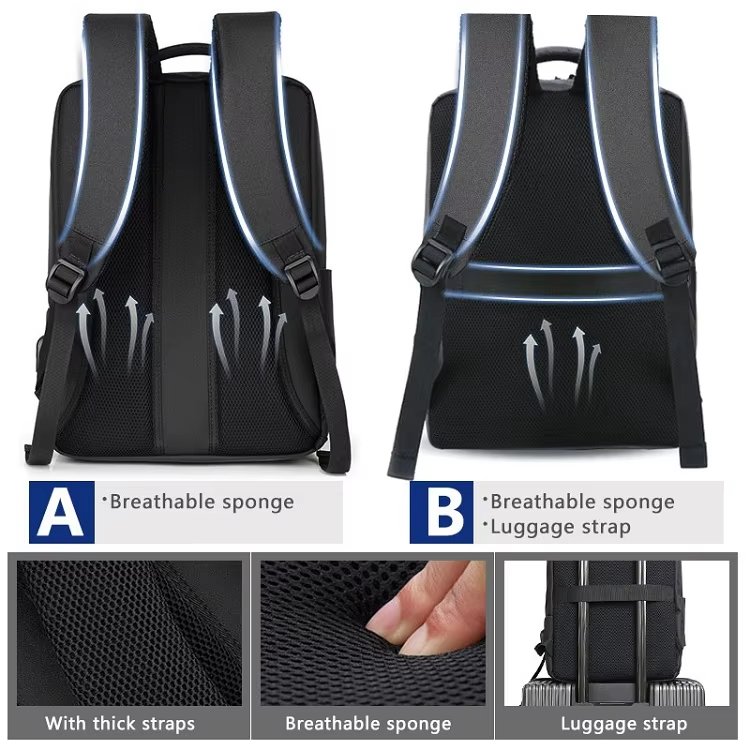 Water-Resistant USB Business School Oxford Laptop Backpack product detail