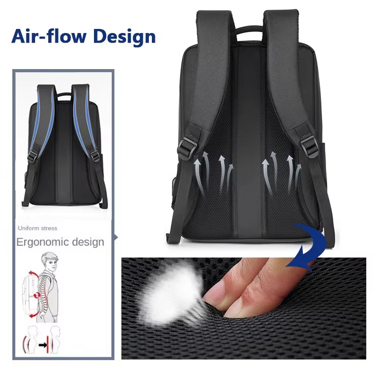 Water-Resistant USB Business School Oxford Laptop Backpack product detail