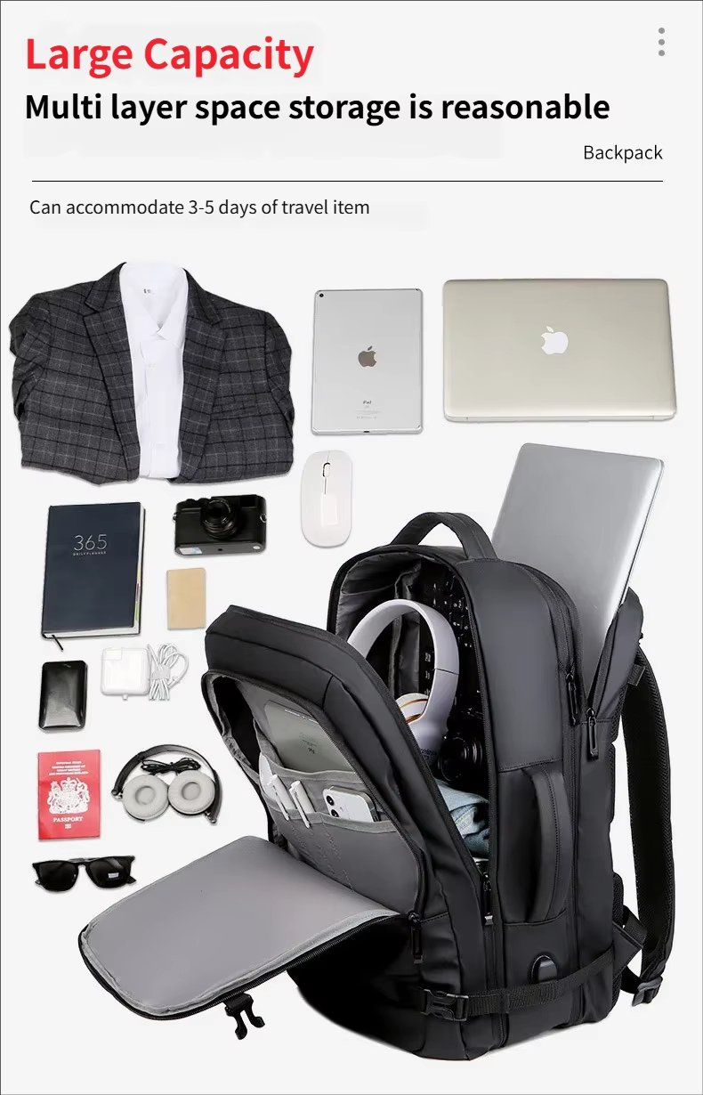 Anti-Theft Large Capacity Expandable USB Business Oxford Laptop Backpack product detail