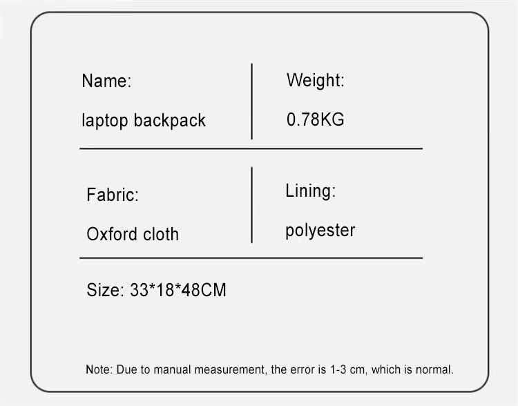 Large Capacity Modern Business Travel School Oxford Laptop Backpack product detail