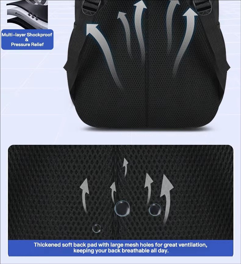 Custom Logo Lightweight Large Capacity Business Laptop Backpack Waterproof Oxford Outdoor Travel Bag Durable Student Schoolbags detail image