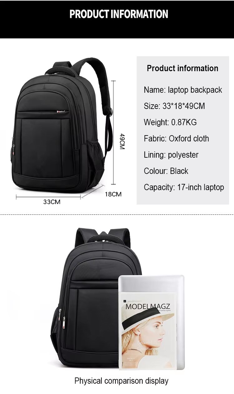 Large Capacity Business Travel School Casual Oxford Laptop Backpack product detail