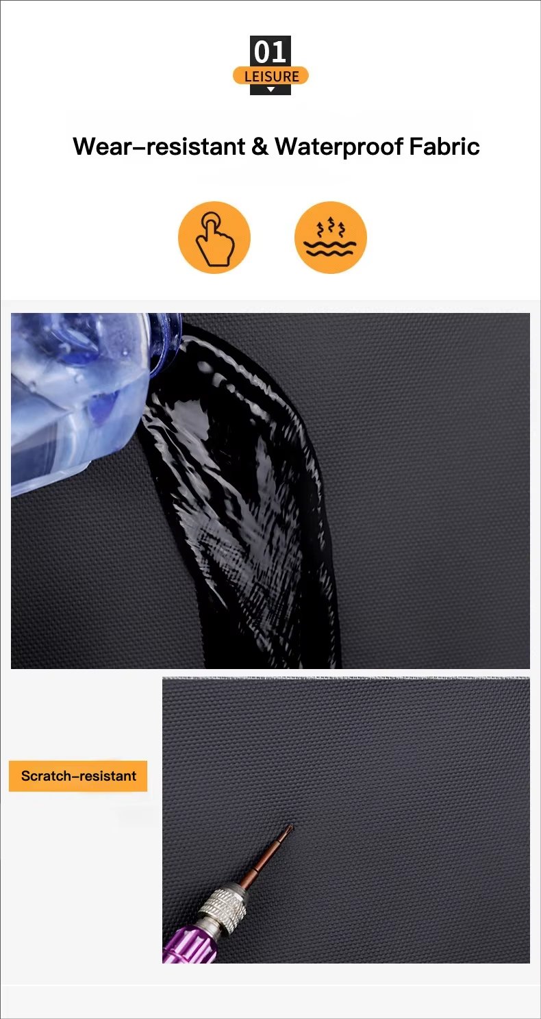 Water-Resistant Large Capacity USB Business Travel PU Leather Laptop Backpack product detail
