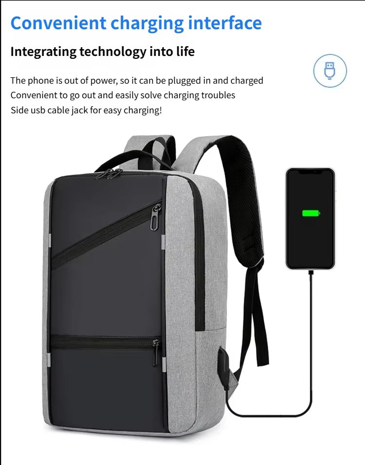 Water-Resistant USB Business Travel School Oxford Laptop Backpack product detail