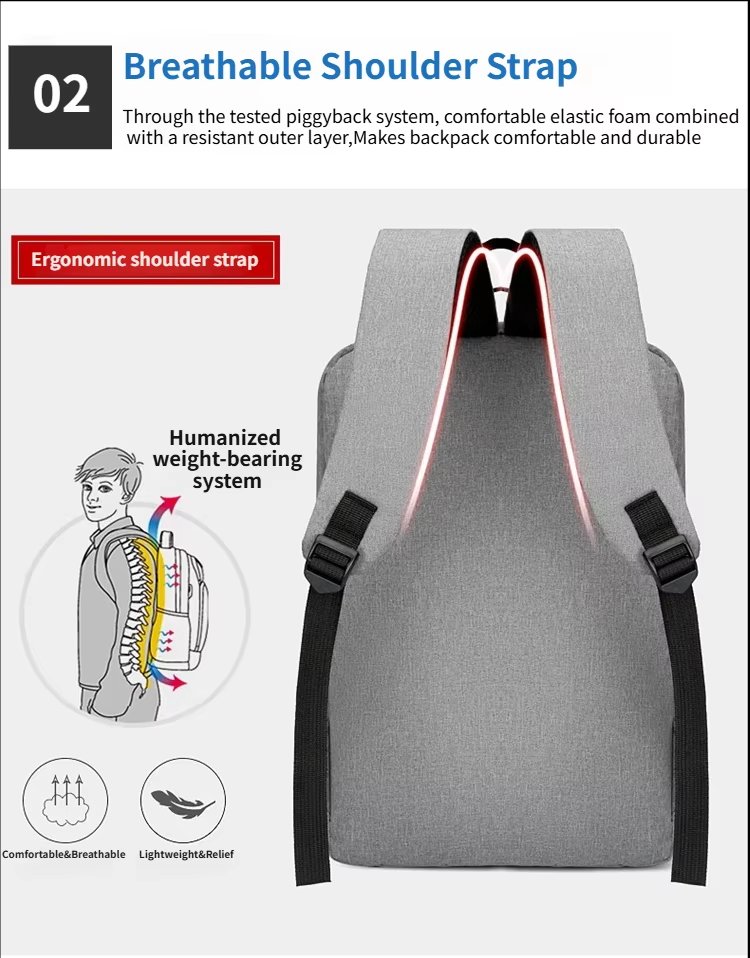 Water-Resistant USB Business Travel School Oxford Laptop Backpack product detail