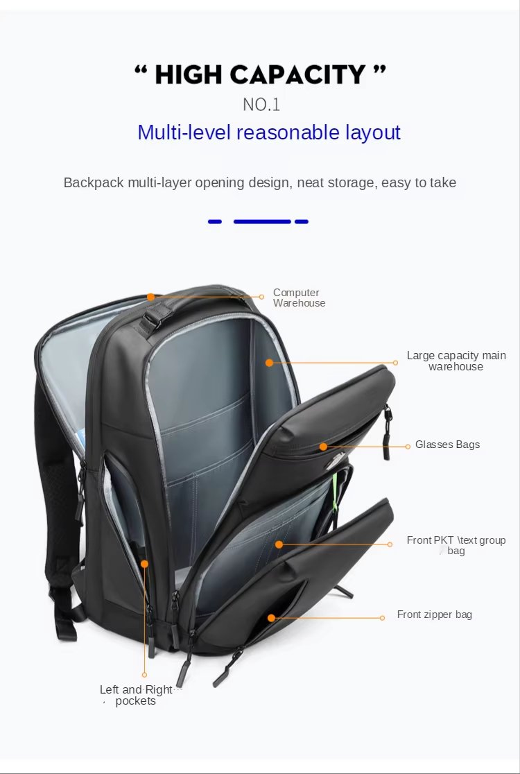 Water-Resistant USB Business Oxford Laptop Backpack product detail
