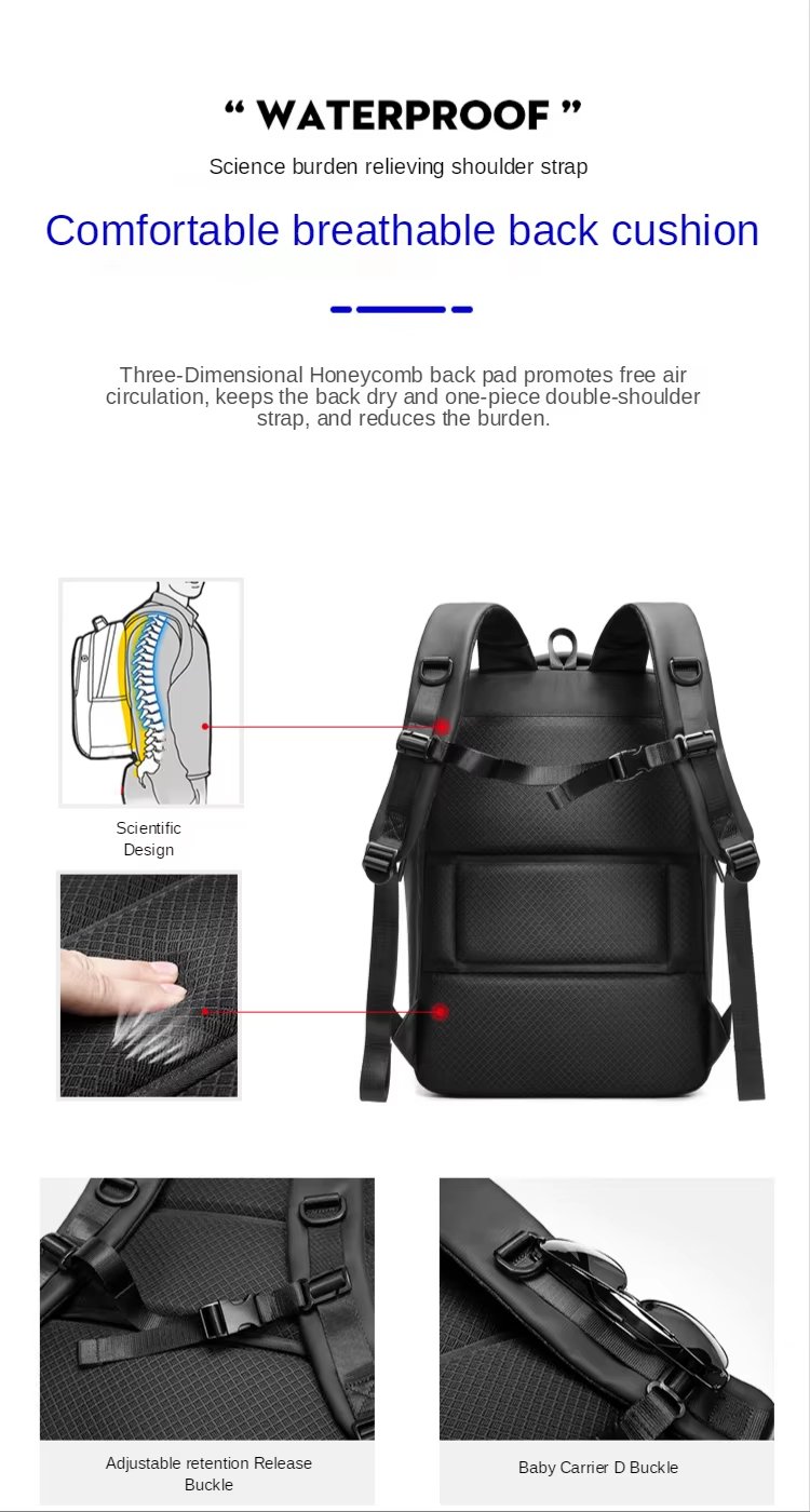 Water-Resistant USB Business Oxford Laptop Backpack product detail
