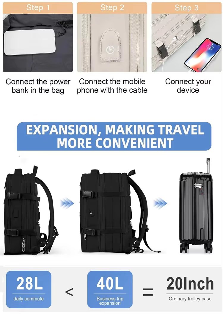 Anti-Theft Large Capacity USB Business Oxford Laptop Backpack product detail