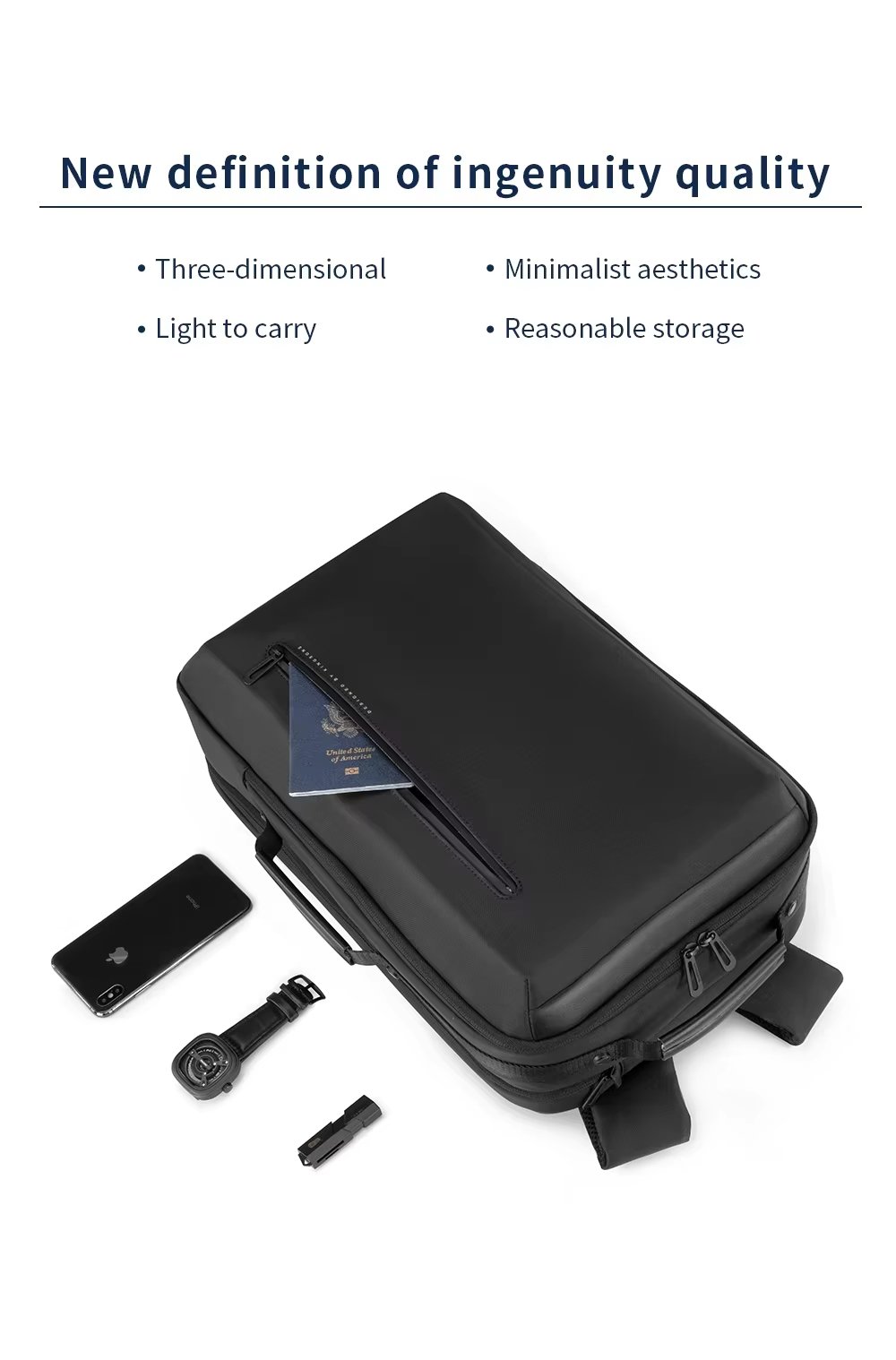 Water-Resistant Large Capacity USB Business Travel Nylon Laptop Backpack product detail