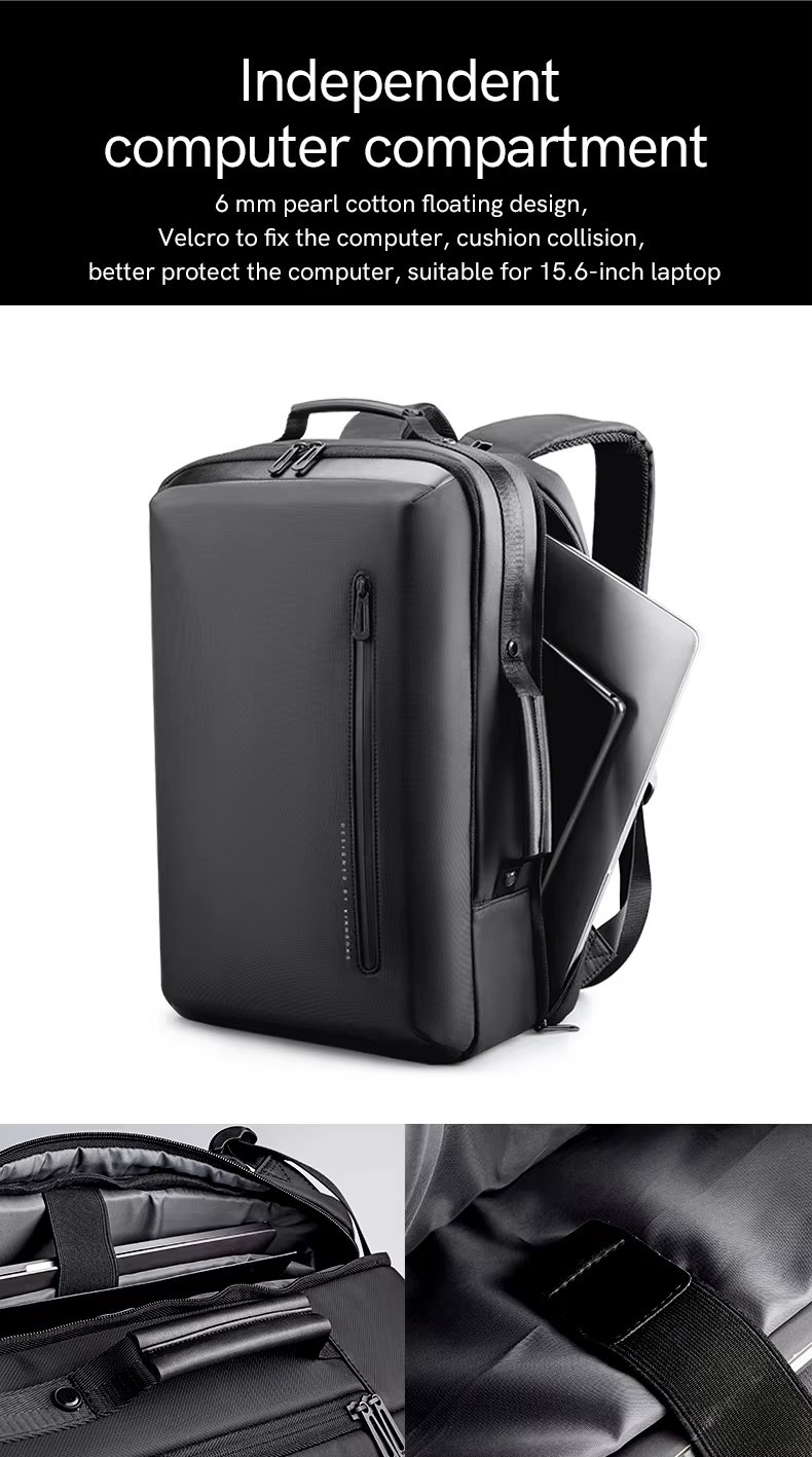 Water-Resistant Large Capacity USB Business Travel Nylon Laptop Backpack product detail