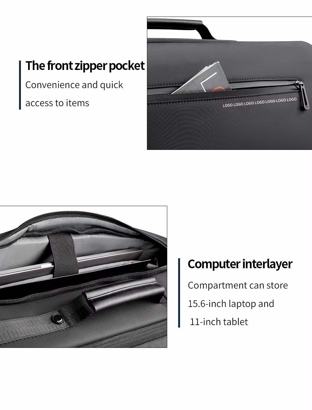Water-Resistant Large Capacity USB Business Travel Nylon Laptop Backpack product detail