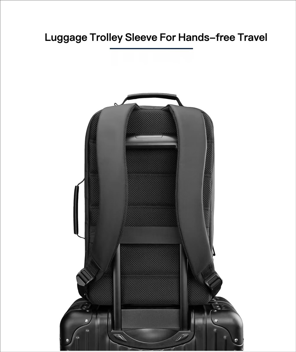 Water-Resistant Large Capacity USB Business Travel Nylon Laptop Backpack product detail